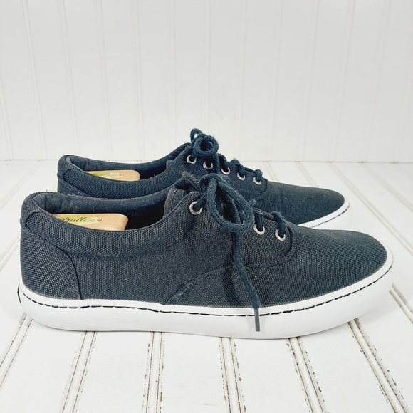 Sperry Top Sider Black Canvas Lace Up Sneakers K777 - Picture 4 of 9